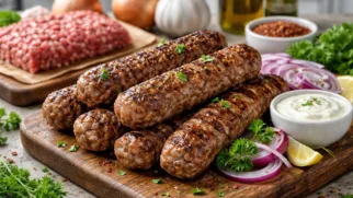 Фото рецепта: Кебапче жареные колбаски из фарша