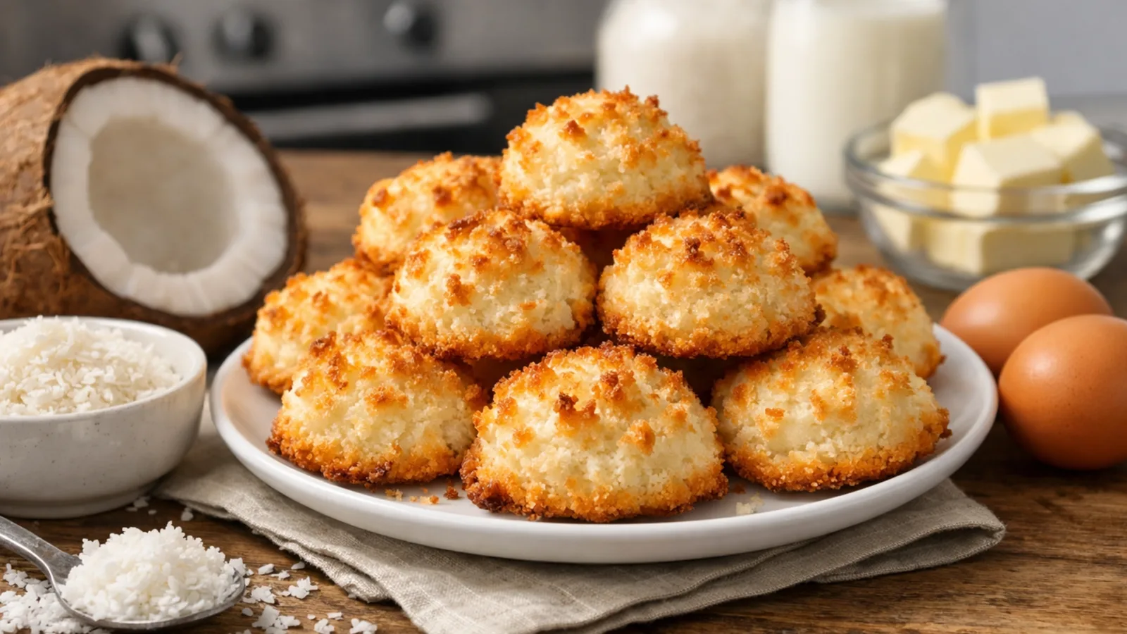 Фото блюда: Ароматное кокосовое печенье с хрустящей корочкой