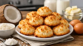 Фото рецепта: Ароматное кокосовое печенье с хрустящей корочкой