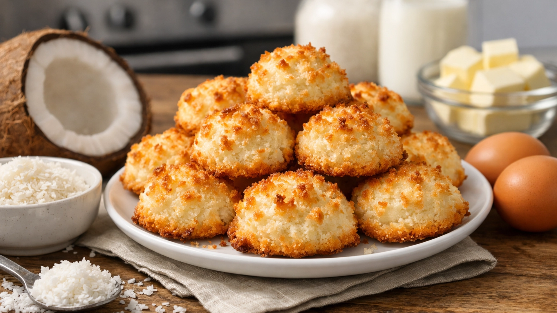 Фото блюда: Ароматное кокосовое печенье с хрустящей корочкой