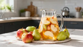 Фото рецепта: Освежающий компот с мягким фруктовым вкусом и натуральной сладостью.