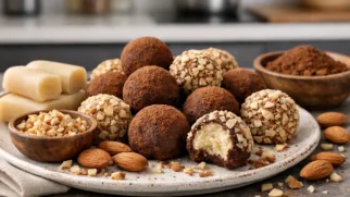 Фото рецепта: Конфеты домашние из марципана с миндалем