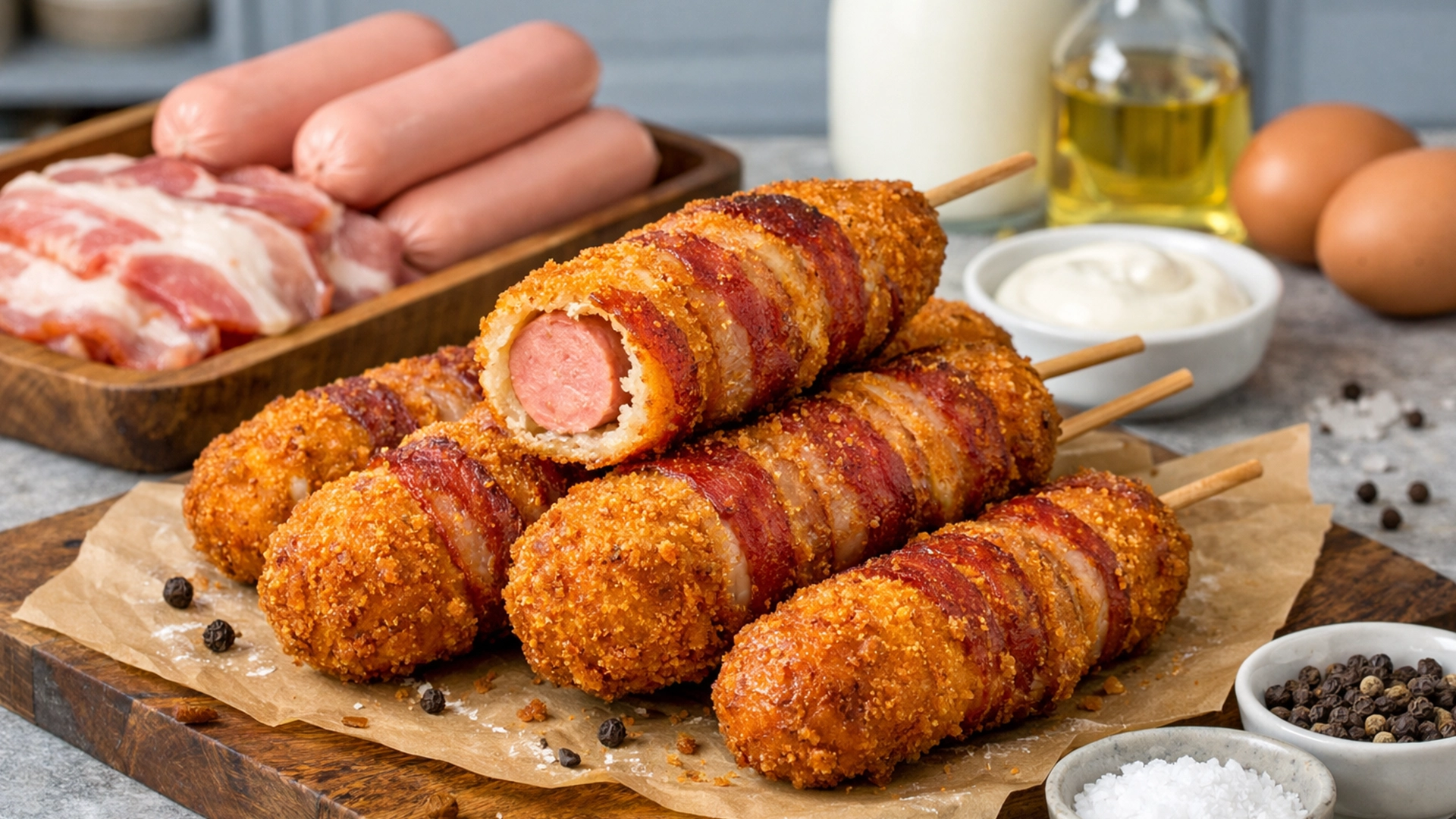 Фото блюда: Корн-дог с беконом