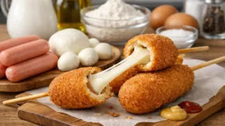 Фото рецепта: Корн-дог с моцареллой