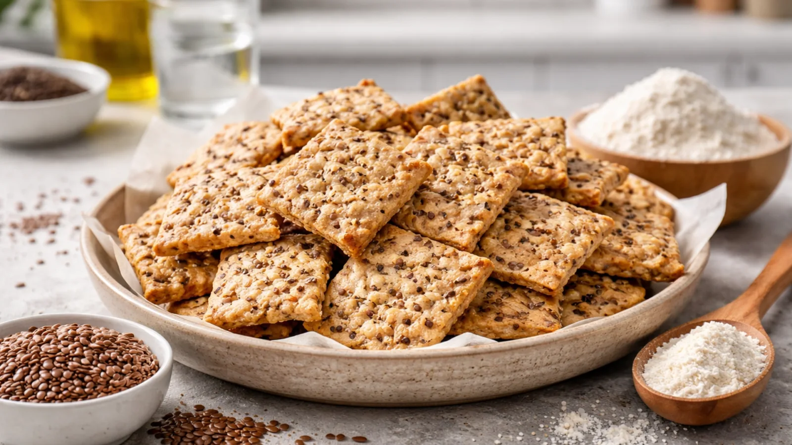 Фото блюда: Крекеры с семенами льна, рецепт с фото