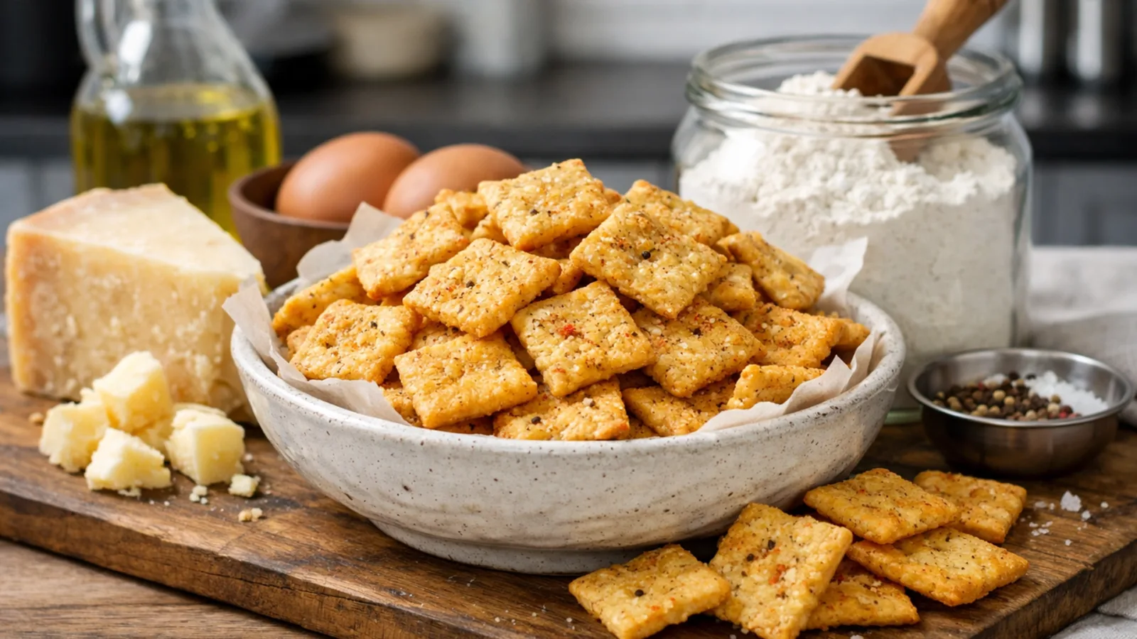 Фото блюда: Крекеры с сыром пармезан, рецепт с фото