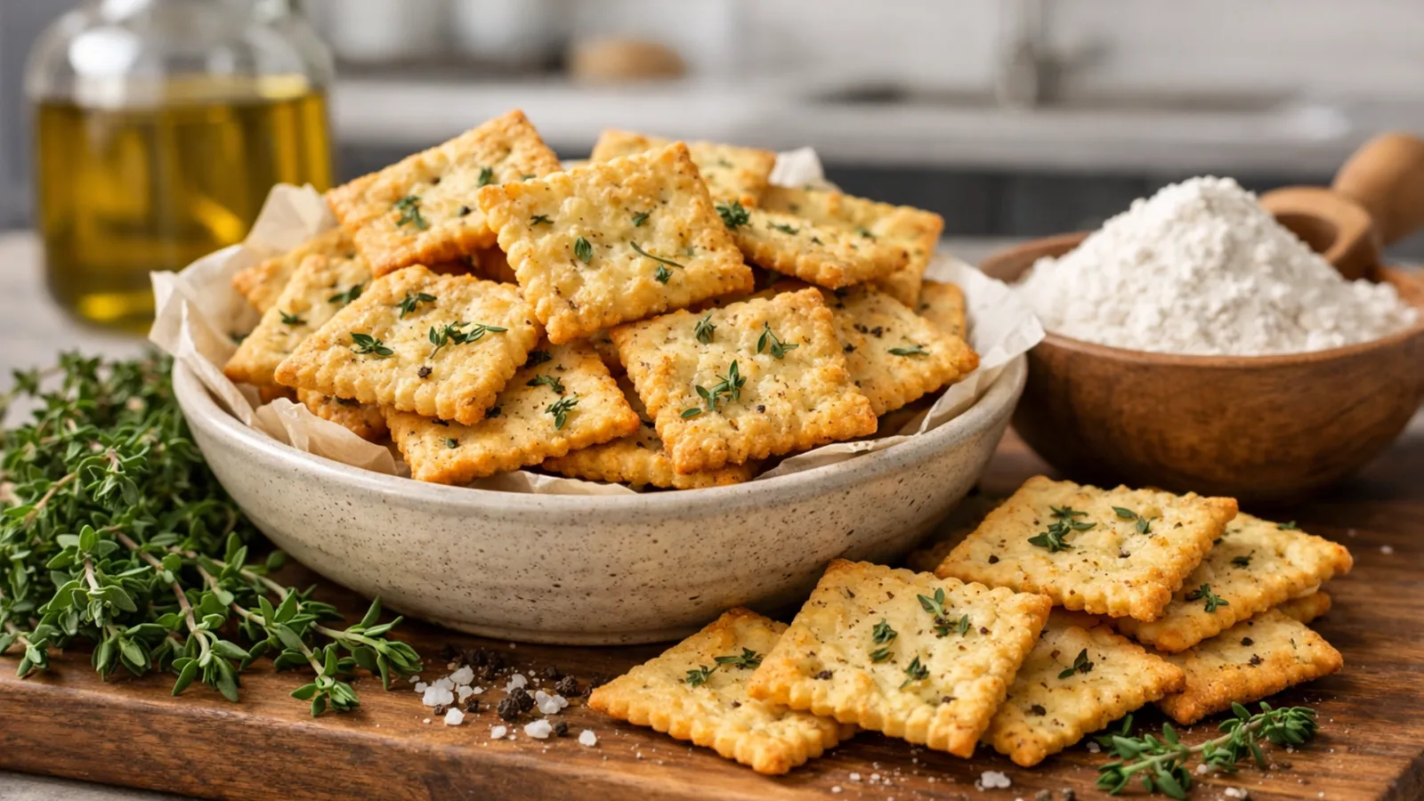 Фото блюда: Крекеры с тимьяном, рецепт с фото