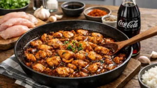 Фото рецепта: Ароматная курица тушеная в коле с чесноком и специями