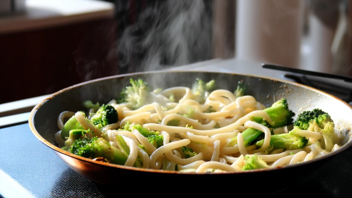 Фото блюда: Лапша удон с брокколи: легкий и вкусный ужин, рецепт с фото