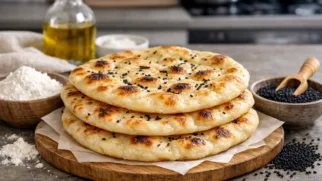 Фото рецепта: Ароматные лепешки с калинджи на сковороде