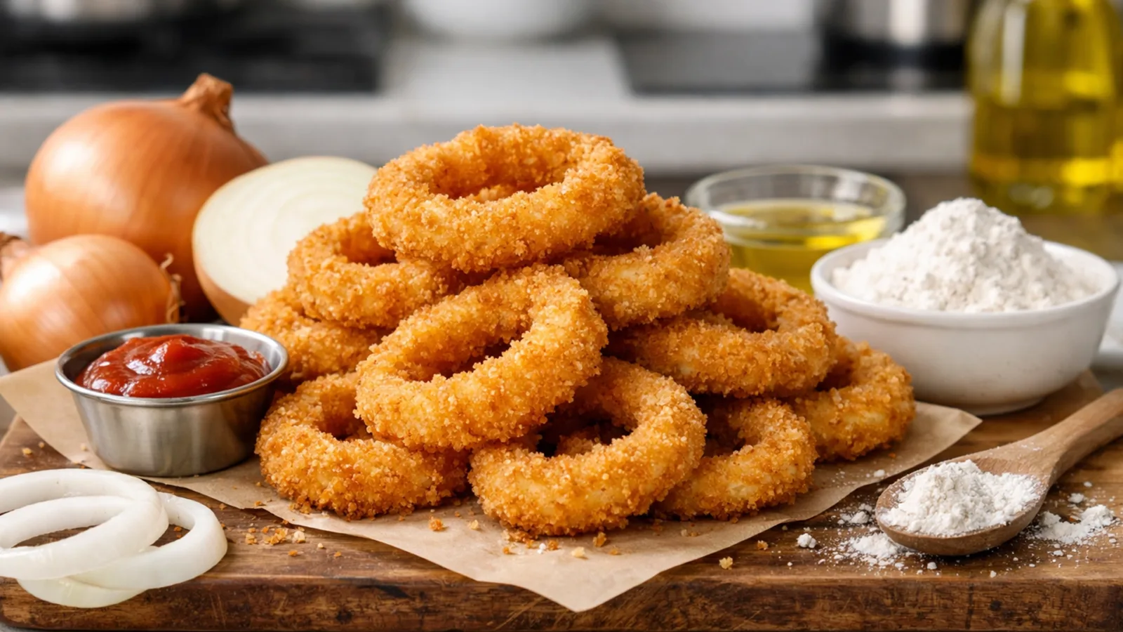 Фото блюда: Луковые кольца в панировке, рецепт с фото