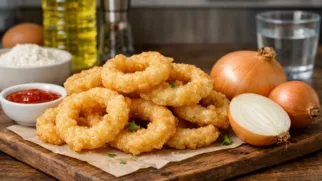 Фото рецепта: Луковые кольца в темпуре