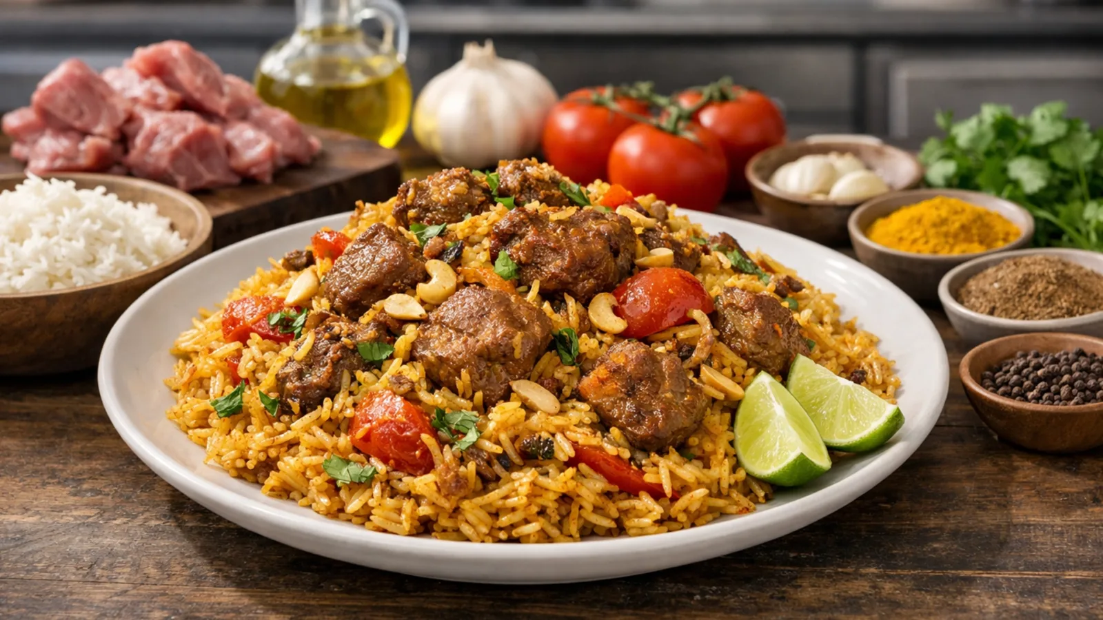 Фото блюда: Мачбус рис с мясом и специями по-катарски