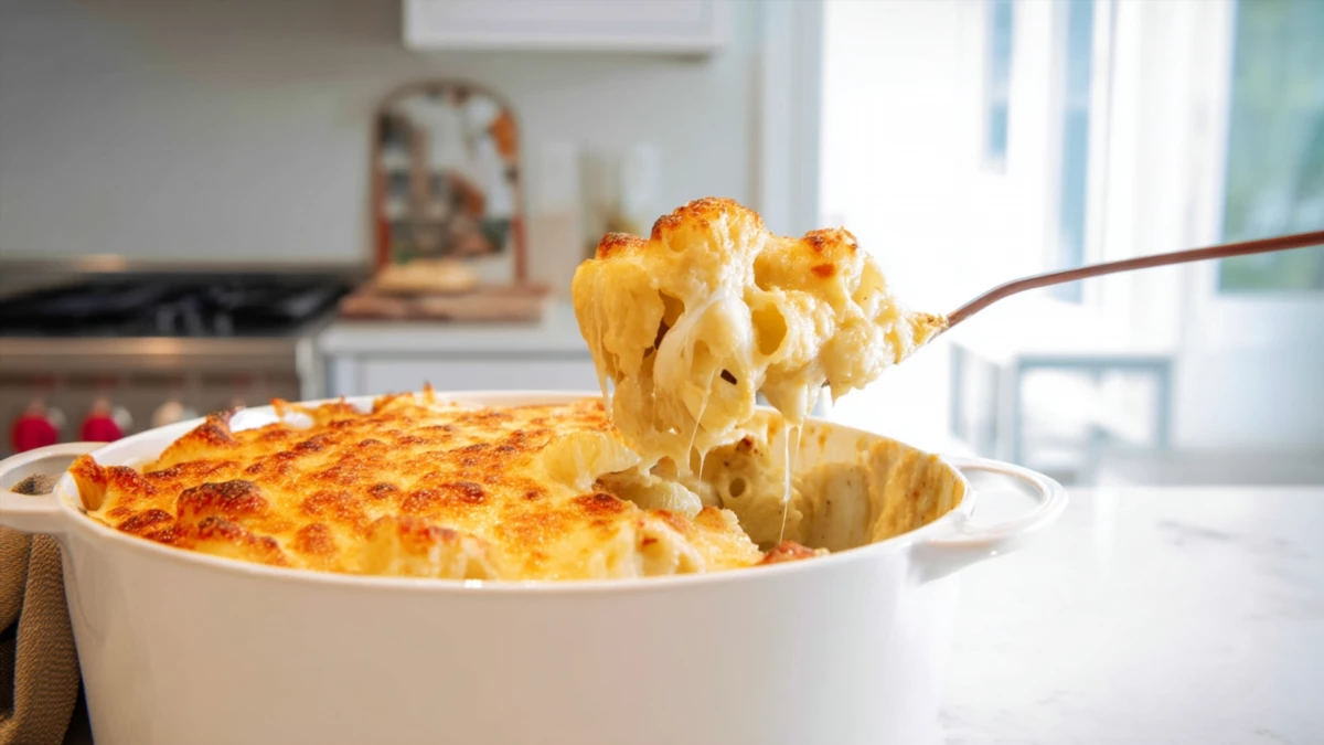 Фото блюда: Нежная макаронная запеканка с сыром для уютного позднего ужина, рецепт с фото