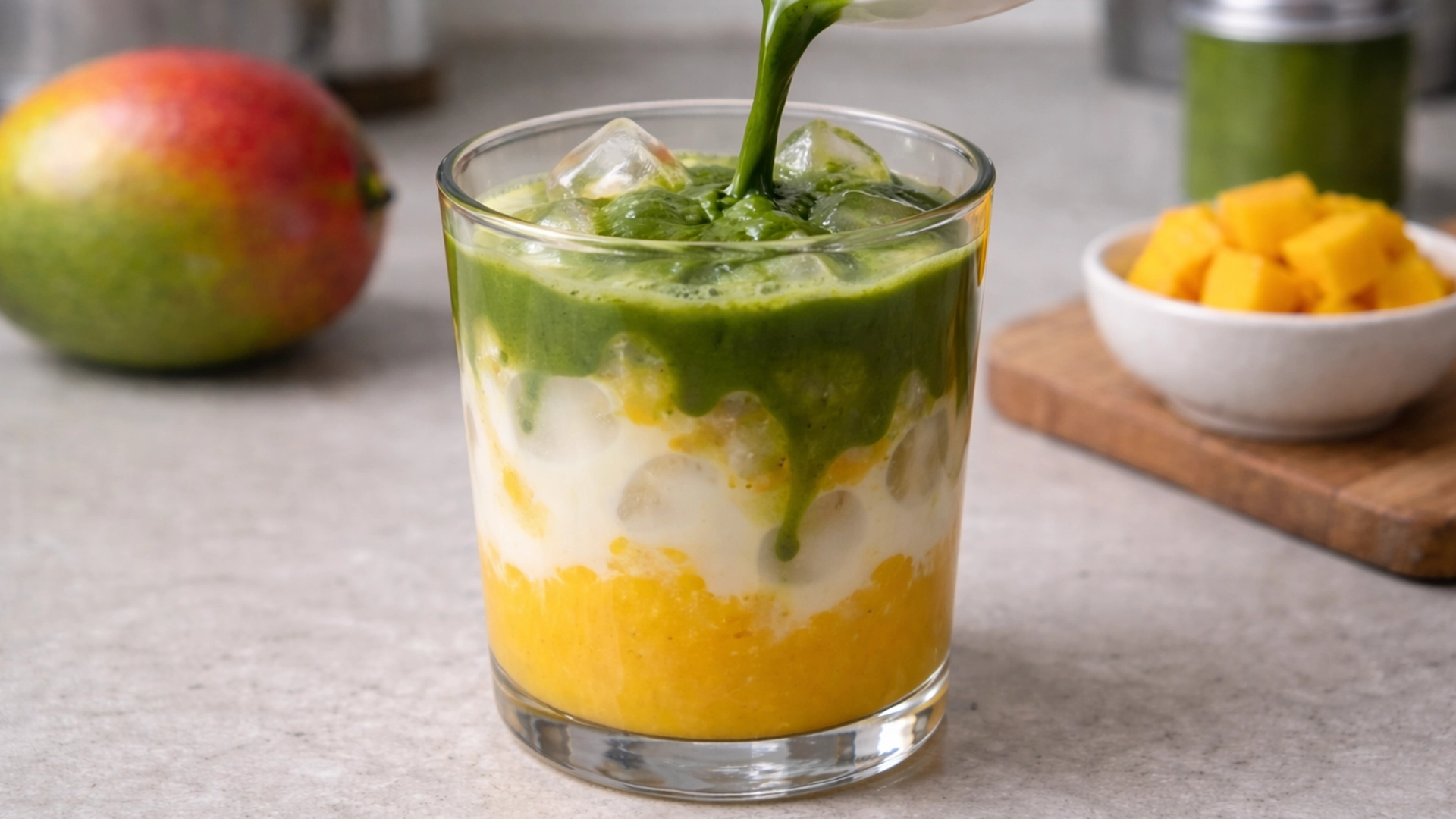 формирование слоистого манго матча латте