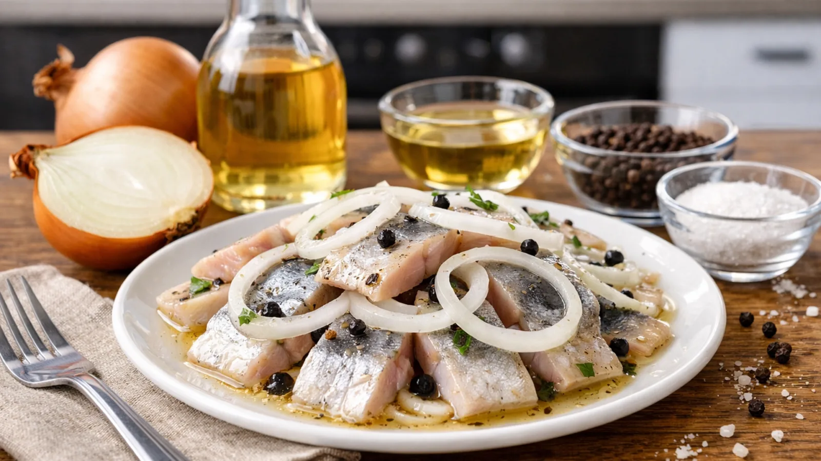 Фото блюда: Маринованная сельдь с уксусом, рецепт с фото