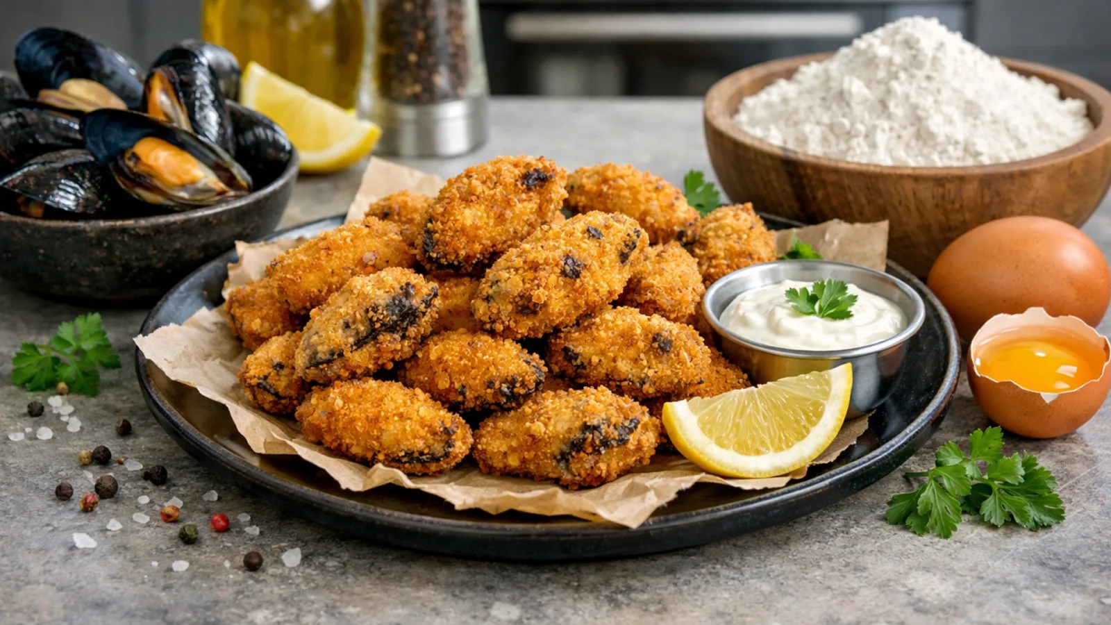 Фото блюда: Мидии в панировке, рецепт с фото
