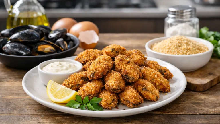 Фото блюда: Хрустящие мидии с золотистой панировкой