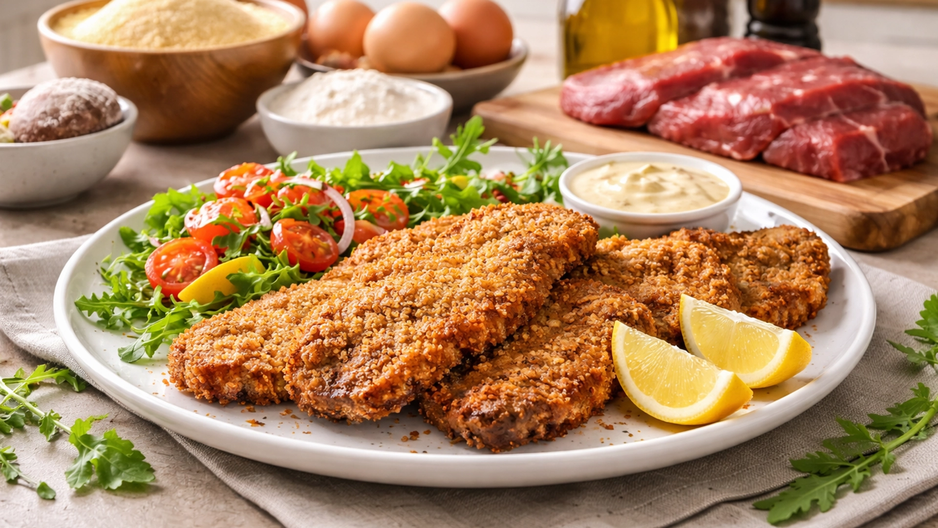 Фото блюда: Миланеса из говядины в панировке