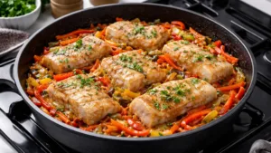 Минтай с овощами