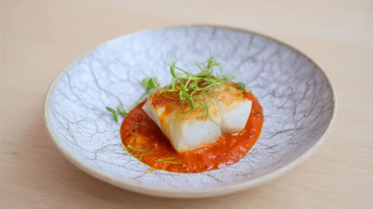 Фото блюда: Нежный морской язык в ароматном томатном соусе для легкого ужина