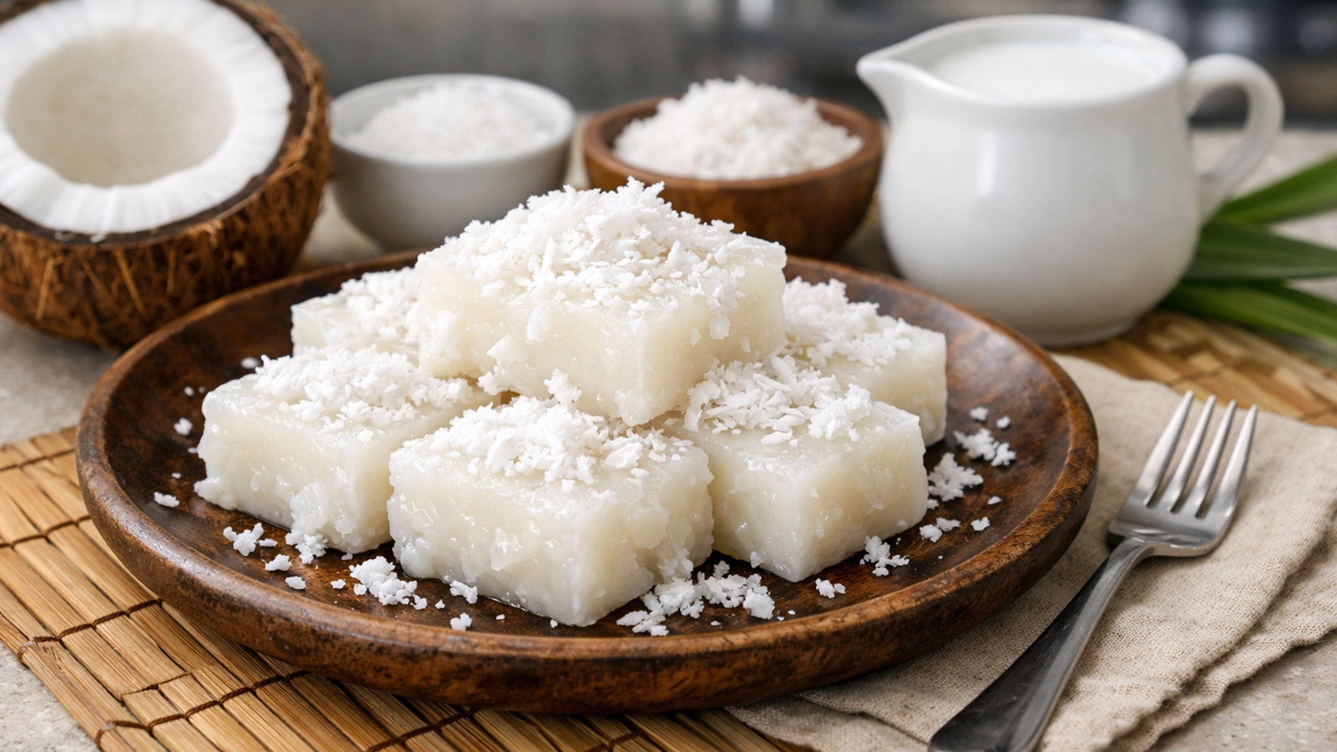 Фото блюда: Мьянманский кокосовый десерт из рисовой муки