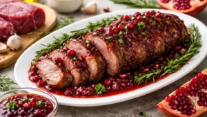 Фото блюда: Мясо запеченное с гранатовым соусом