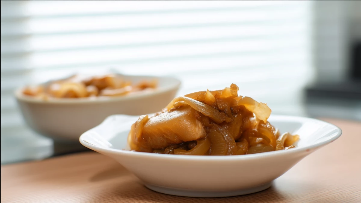 Фото блюда: Тушёная навага с луком – вкусно и просто, рецепт с фото