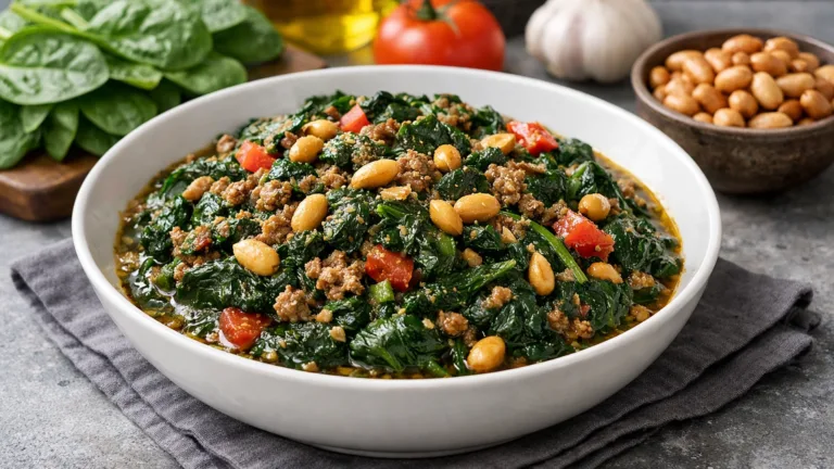 Фото блюда: Насыщенное ндоле тушеные листья с арахисом и мясом