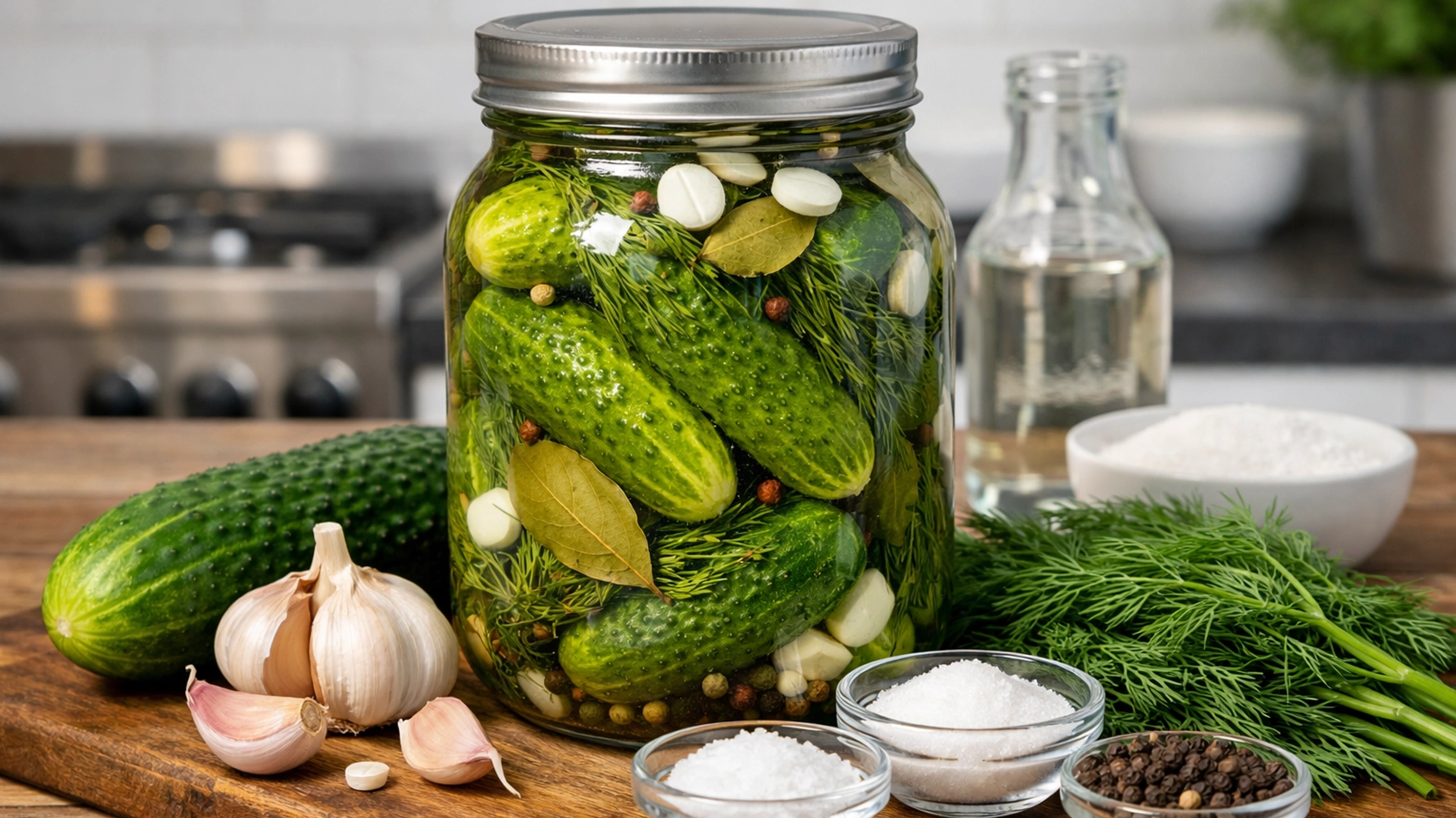 Фото блюда: Огурцы маринованные с аспирином на зиму