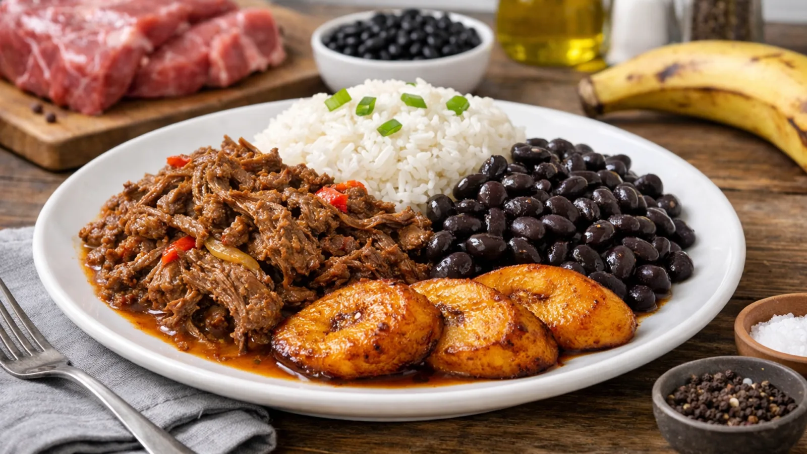 Фото блюда: Пабельон криольо рис с фасолью и говядиной, рецепт с фото