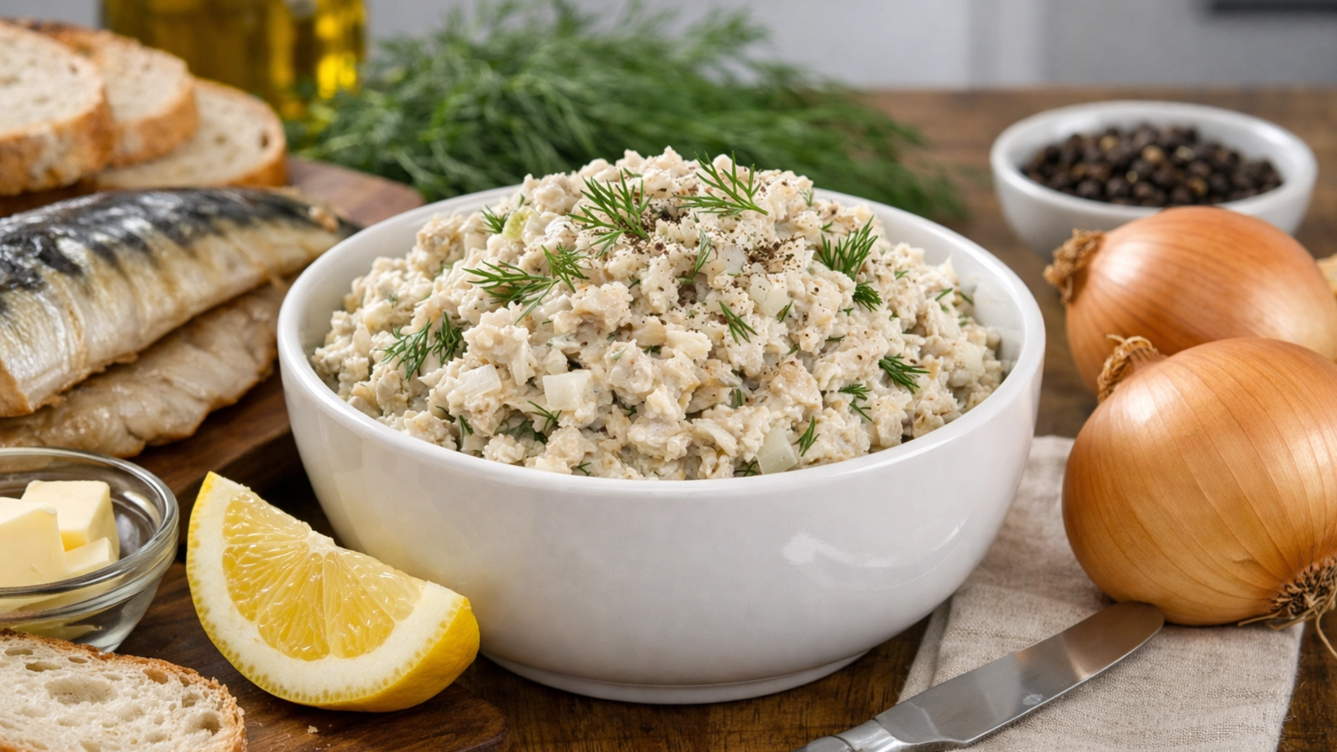 Фото блюда: Паштет из скумбрии с луком и сливочным сыром