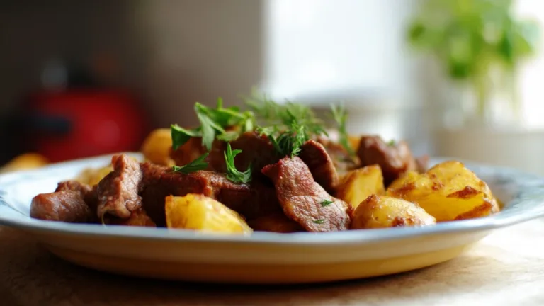 Фото блюда: Печень баранья с картофелем на противне – Вкусное и сытное блюдо