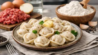 Фото рецепта: Пельмени домашние из пельменного теста сочные