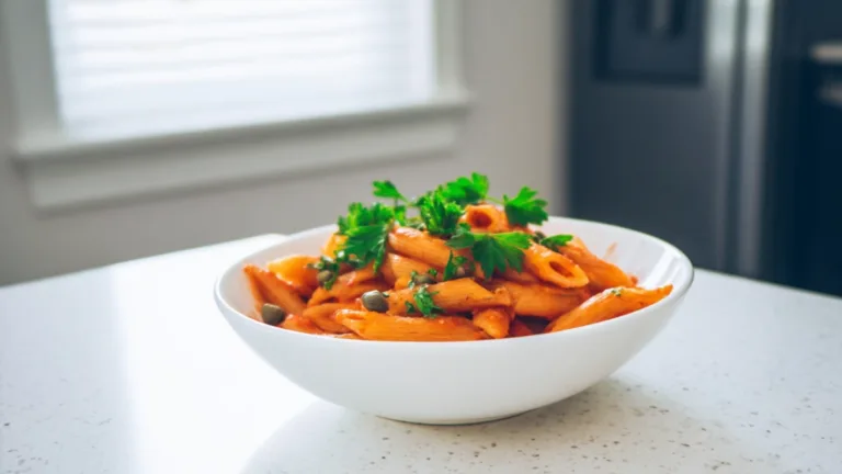 Фото блюда: Пенне в пряном томатном соусе с каперсами