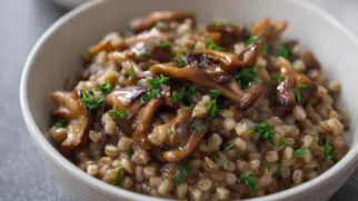 Фото рецепта: Перловка с маринованными опятами для сытного домашнего обеда