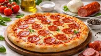 Фото рецепта: Пицца с перцем пепперони