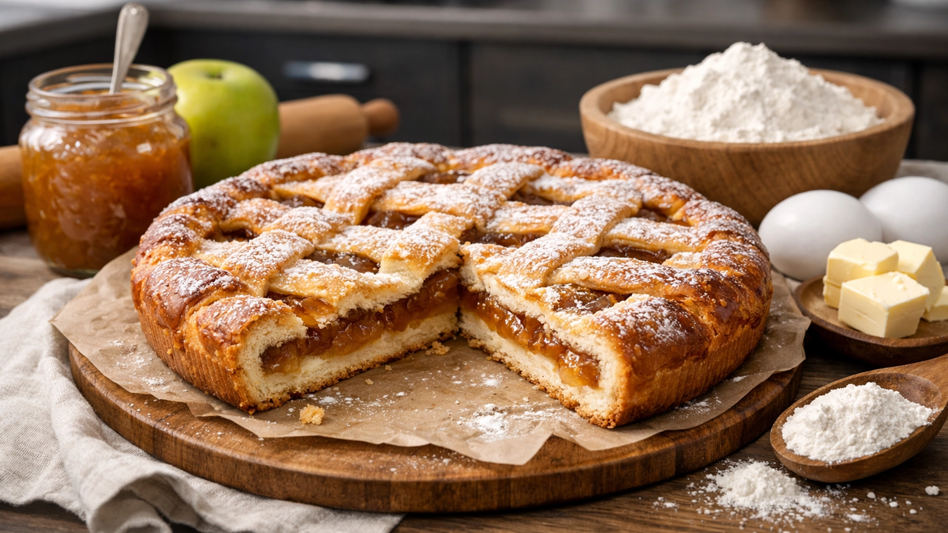 Фото блюда: Пирог с яблочным повидлом