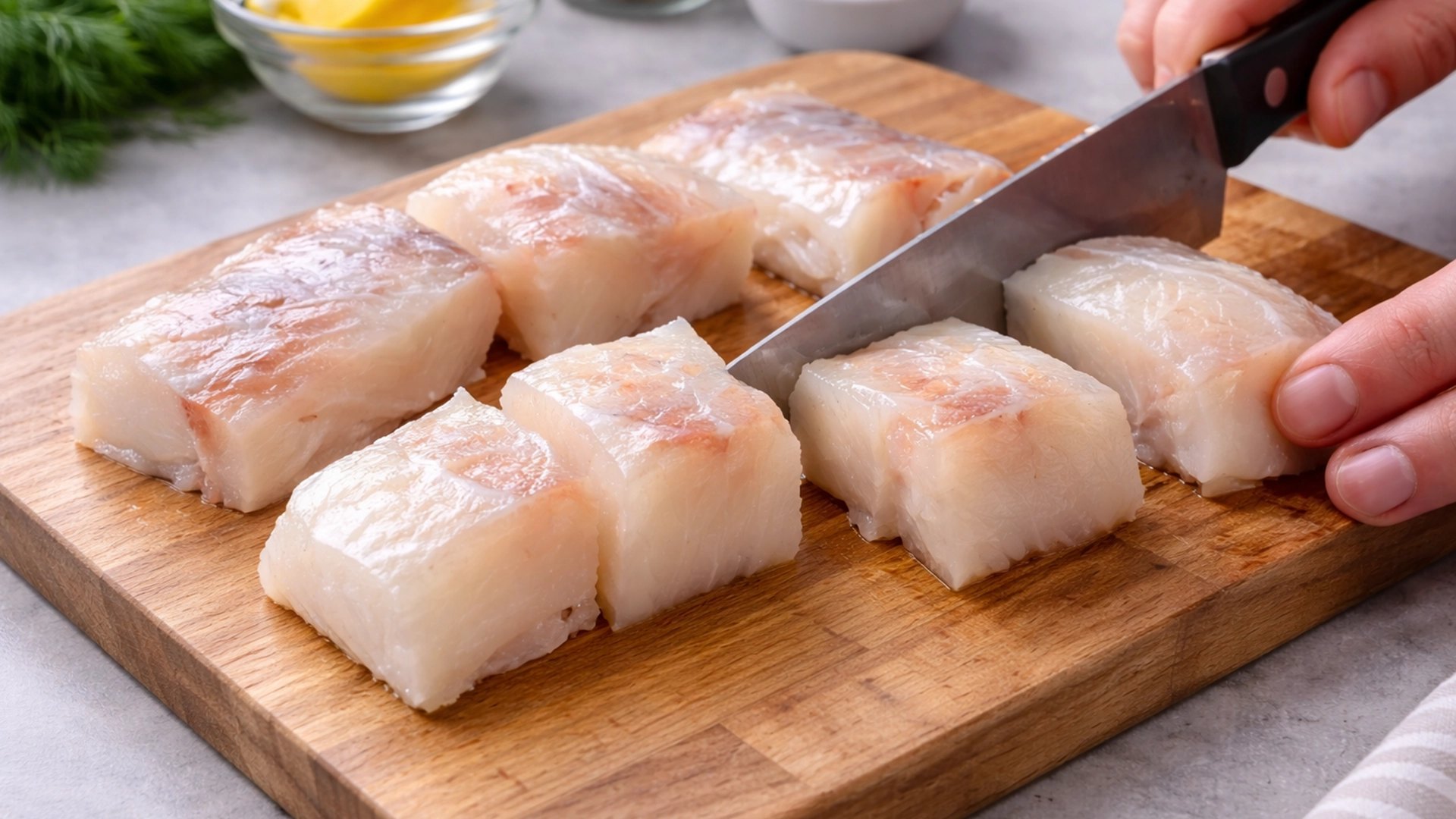 Подготовка филе минтая