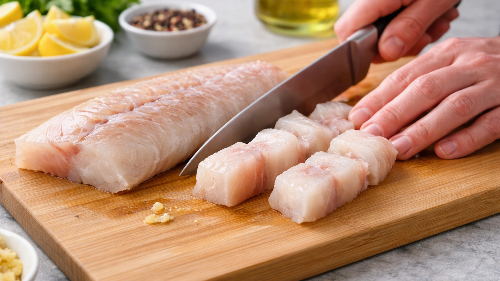 Подготовка филе минтая