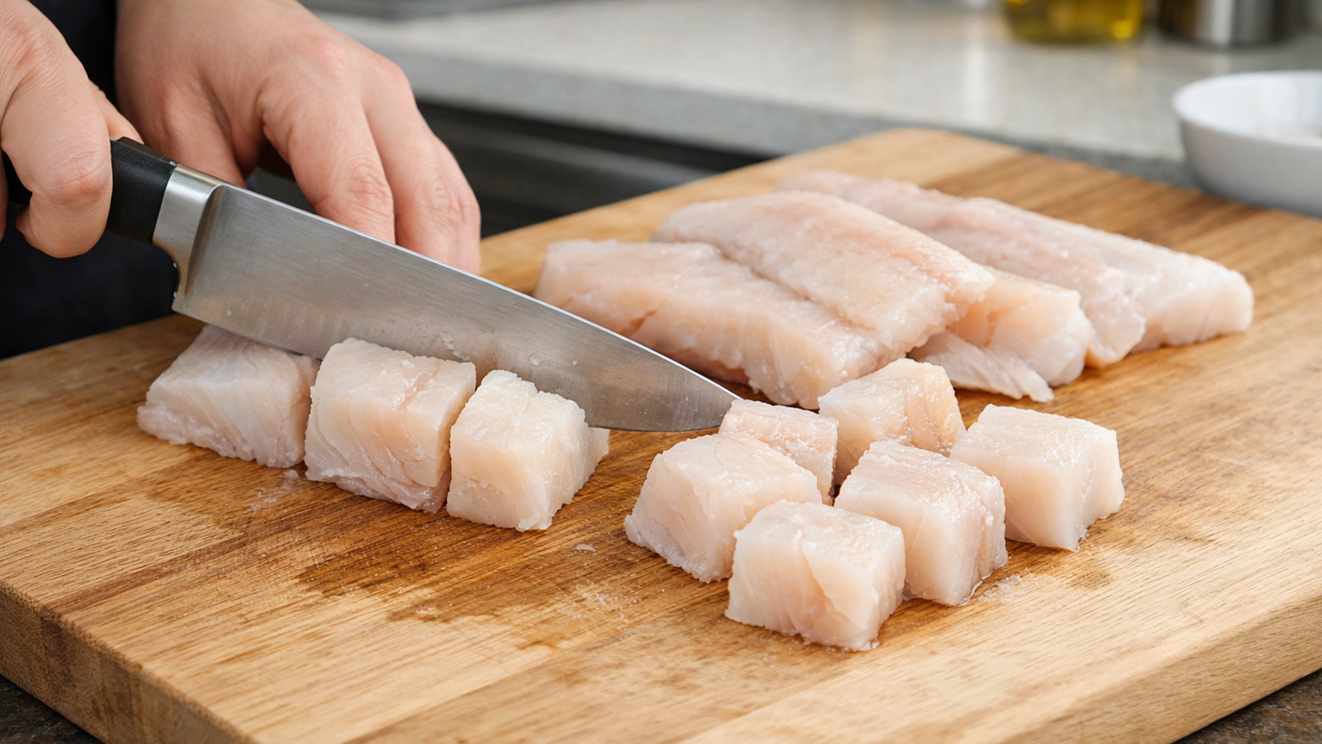 Подготовка филе минтая