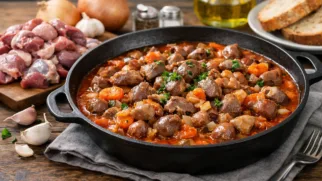 Фото рецепта: Рагу из куриных потрохов