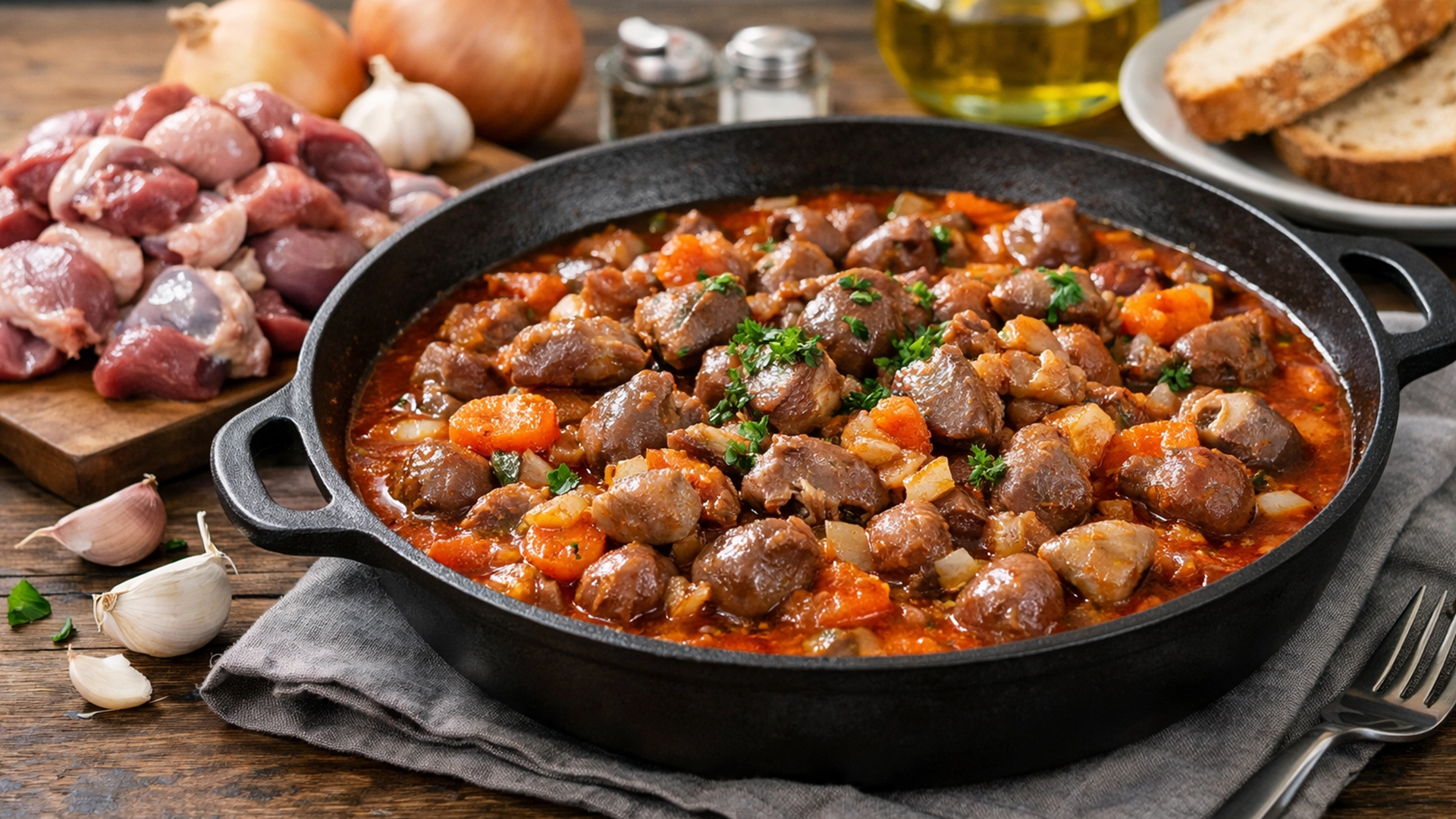 Фото блюда: Рагу из куриных потрохов