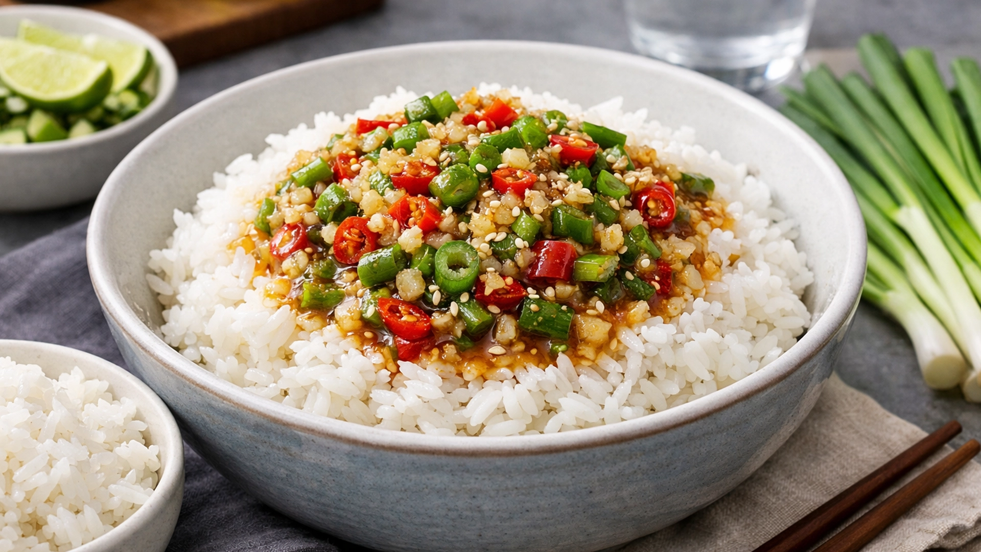 Фото блюда: Ароматный рис на пару с рыбным соусом