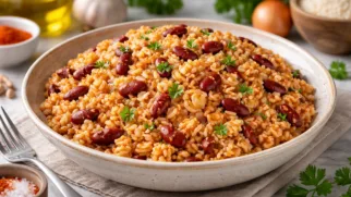 Фото рецепта: Рис ваакье с фасолью и специями