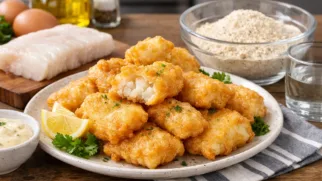 Фото рецепта: Хрустящая рыба в кляре из сухой смеси на сковороде