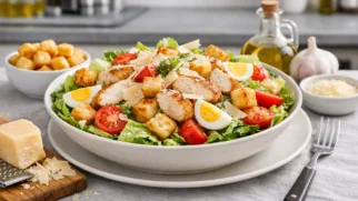 Фото рецепта: Салат Цезарь с курицей и сухариками