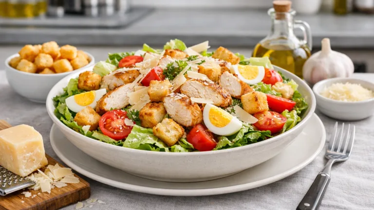 Фото блюда: Салат Цезарь с курицей и сухариками