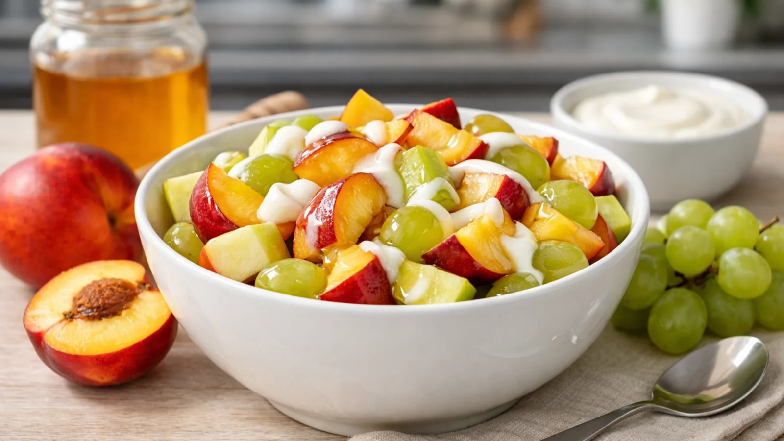 Фото блюда: Салат фруктовый с нектаринами свежий