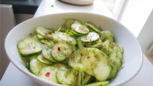 Фото блюда: Салат из момордики и огурца с яркой свежестью вкуса